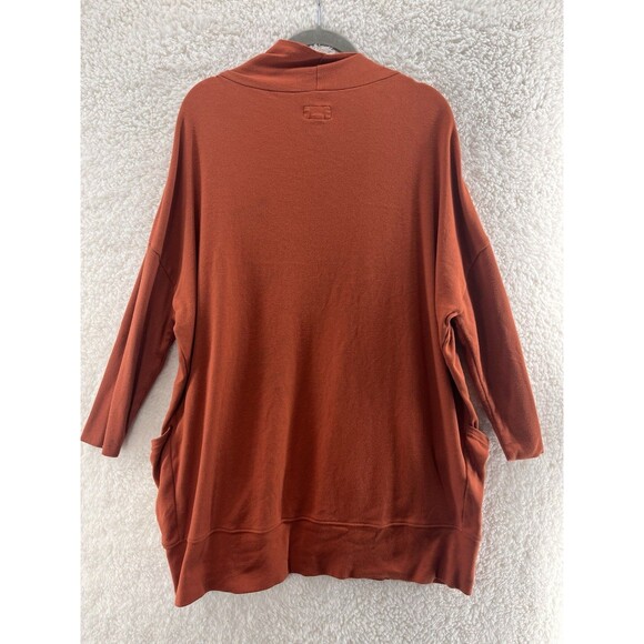 Pact Airplane Cardigan Women XS/S Orange Organic Cotton Open Pockets Oversized - Picture 7 of 7